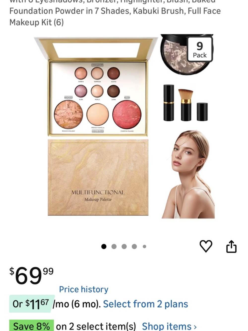 Multifunctional Makeup Palette - Pink & Neutral Eyeshadow Collection